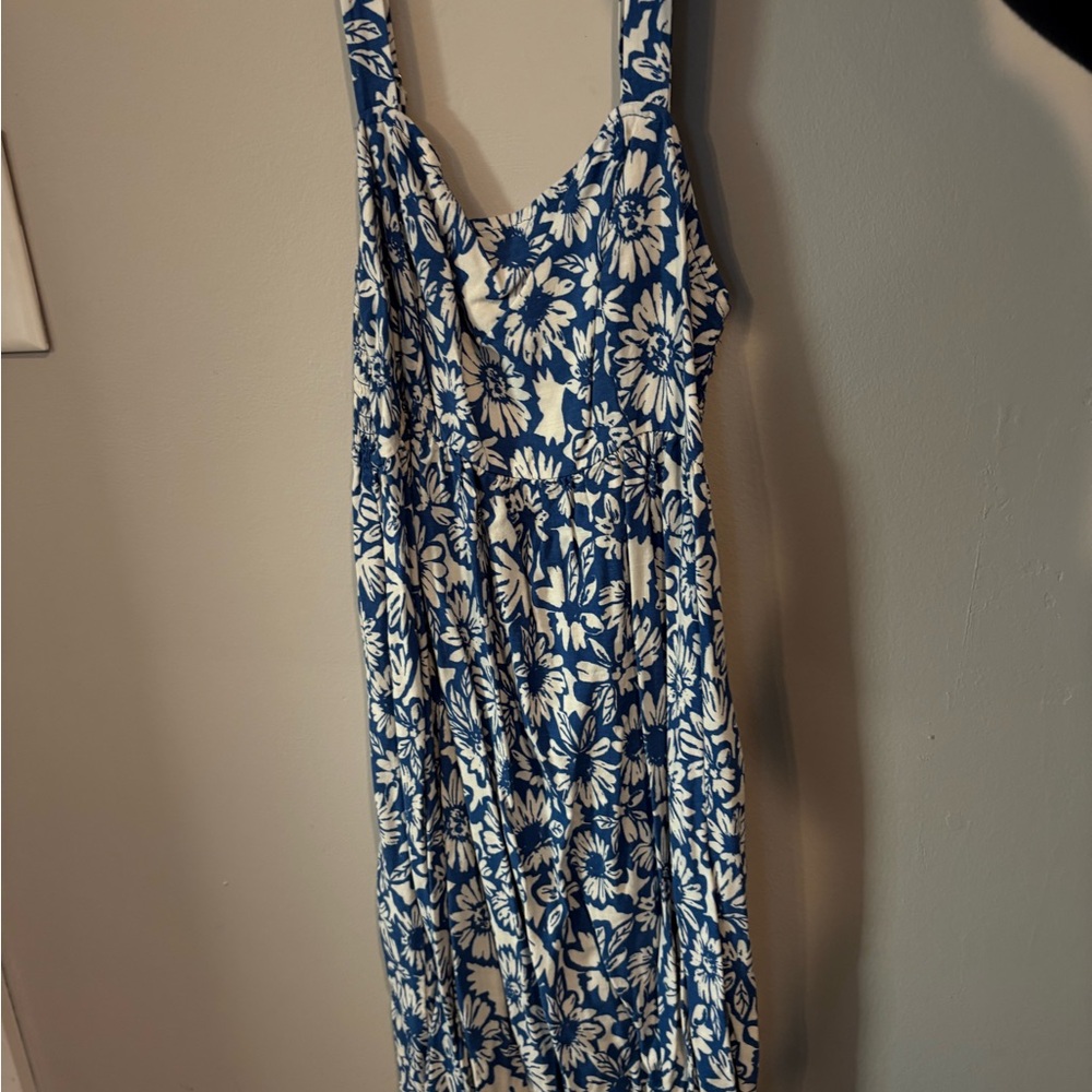 Floral Blue and White Dress